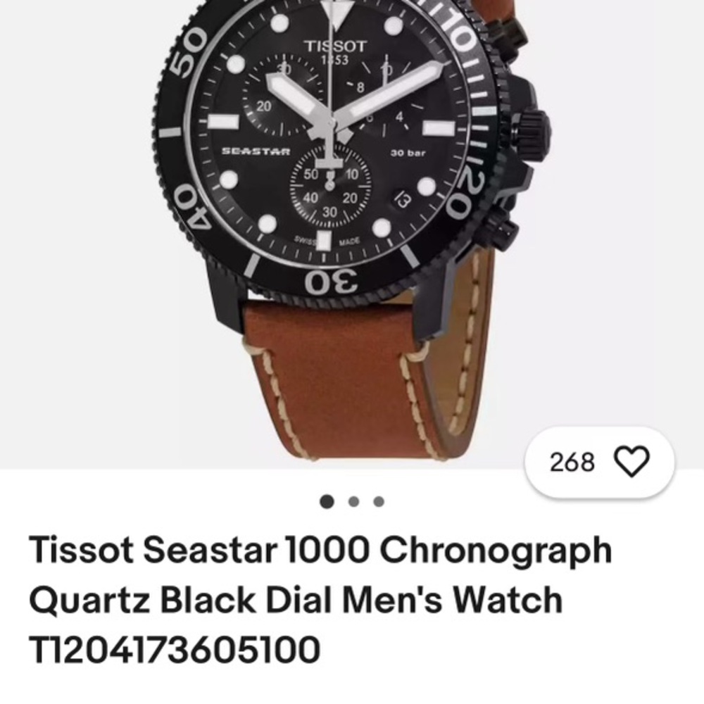 Tissot Seastar 1000 Chronograph Quartz Black Dial Men’s Watch